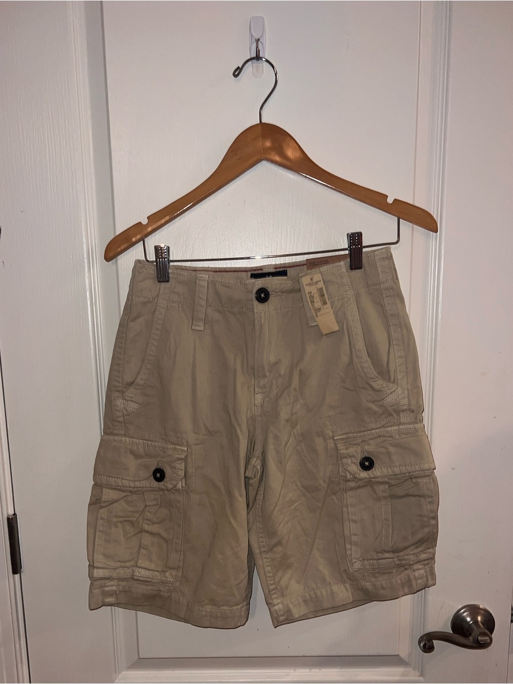 American Eagle Outfitters Men's Cargo Shorts Beige Cotton Pockets Sz 26